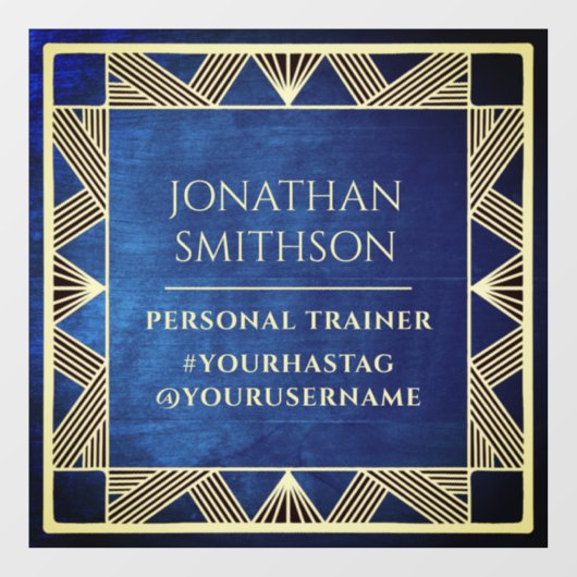 Maßgeschneiderter moderner Blue Masculine Gym Pers Fensteraufkleber (Blatt)