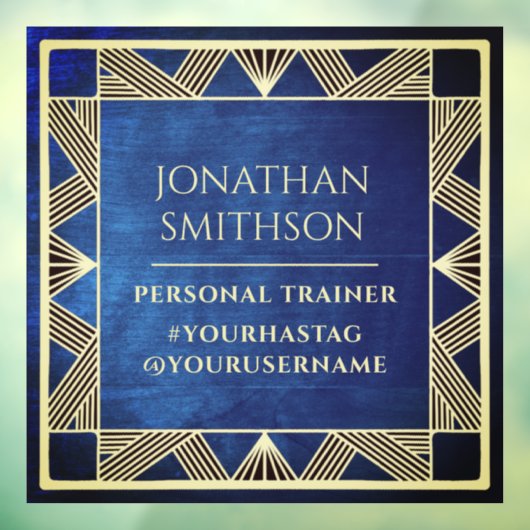 Maßgeschneiderter moderner Blue Masculine Gym Pers Fensteraufkleber (Blatt 3)