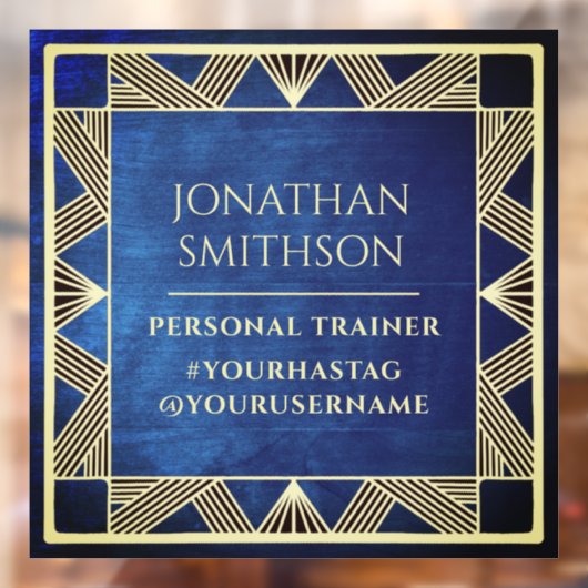 Maßgeschneiderter moderner Blue Masculine Gym Pers Fensteraufkleber (Blatt 2)