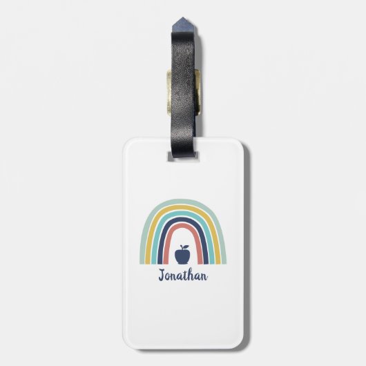 Maßgeschneiderter, moderner Bohaparnelenbogen Gepäckanhänger (Rückseite vertikal)