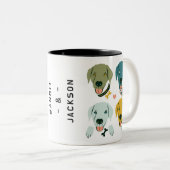 Maßgeschneiderter moderner Dapper Labrador Hund Zweifarbige Tasse (VorderseiteRechts)