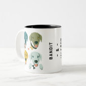 Maßgeschneiderter moderner Dapper Labrador Hund Zweifarbige Tasse (Vorderseite Links)
