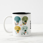 Maßgeschneiderter moderner Dapper Labrador Hund Zweifarbige Tasse (Links)