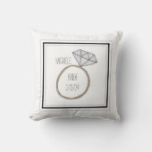 Maßgeschneiderter moderner Datumring Kissen (Vorderseite)