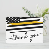 Maßgeschneiderter, moderner Dispatcher-Gold-Line-F Dankeskarte (Stehend Vorderseite)