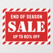 Maßgeschneiderter, moderner Handel mit Red Strips Fensteraufkleber (Blatt)