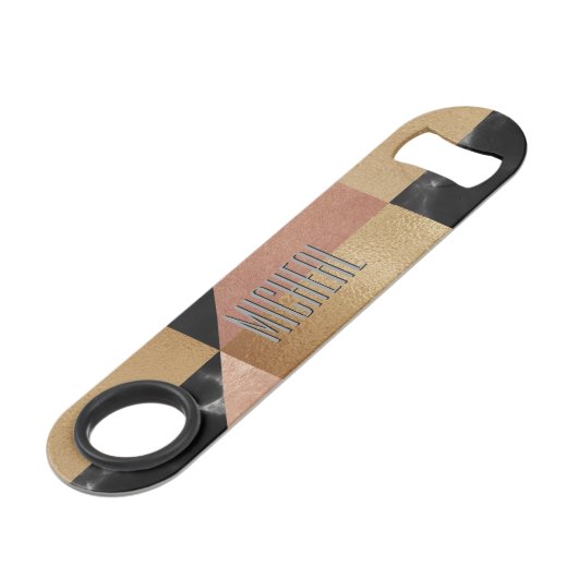 Maßgeschneiderter moderner Metall- und Marmorgesch Speed Flaschenöffner (Rückseite Schrägansicht)