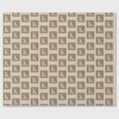 Maßgeschneiderter moderner Mit Monogramm neutraler Geschenkpapier (Flach)