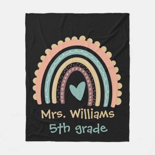 Maßgeschneiderter moderner Niedlicher Regenbogenle Fleecedecke (Vorderseite)