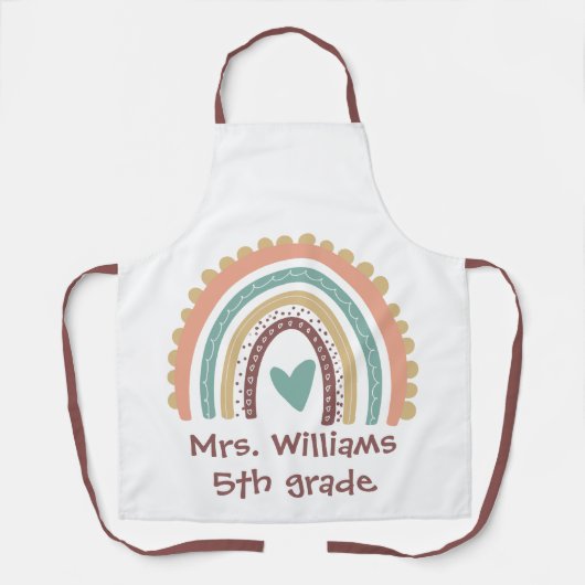 Maßgeschneiderter moderner Niedlicher Regenbogenle Schürze (Vorderseite)