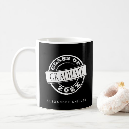 Maßgeschneiderter moderner Schwarzer Abschluss Kaffeetasse (Mit Donut)