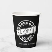 Maßgeschneiderter moderner Schwarzer Abschluss Pappbecher (Rückseite)