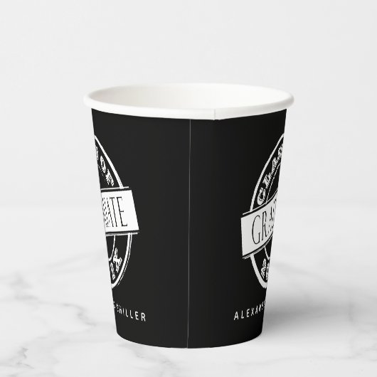 Maßgeschneiderter moderner Schwarzer Abschluss Pappbecher (Rechts)