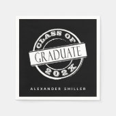 Maßgeschneiderter moderner Schwarzer Abschluss Serviette (Vorderseite)