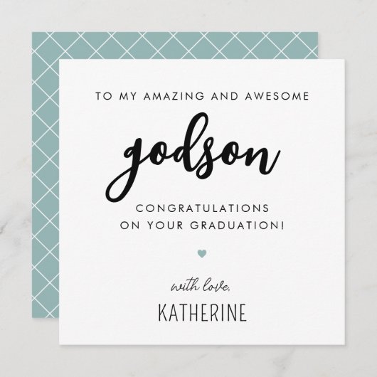 Maßgeschneiderter moderner und Niedlicher Godson A Karte (Vorne/Hinten)
