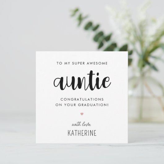 Maßgeschneiderter moderner und Niedlicher Tante-Ab Karte (Stehend Vorderseite)