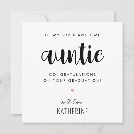 Maßgeschneiderter moderner und Niedlicher Tante-Ab Karte (Vorderseite)