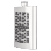 Maßgeschneiderter Monogramm-Kolben mit geometrisch Flachmann (Links)