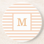 Maßgeschneiderter Monogramm Sandstein für Beige un Getränkeuntersetzer (Vorne)