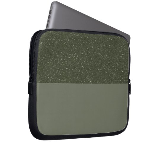 Maßgeschneiderter Moosgrün-Glitzer-Notebookschlauc Laptopschutzhülle (Vorne Rechts)