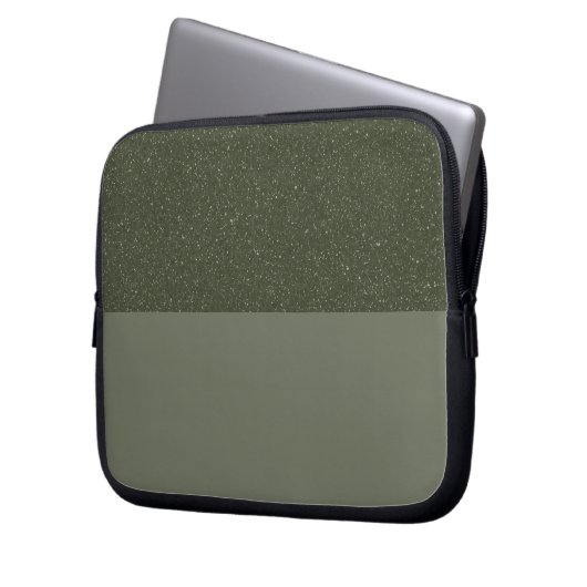 Maßgeschneiderter Moosgrün-Glitzer-Notebookschlauc Laptopschutzhülle (Vorderseite Links)