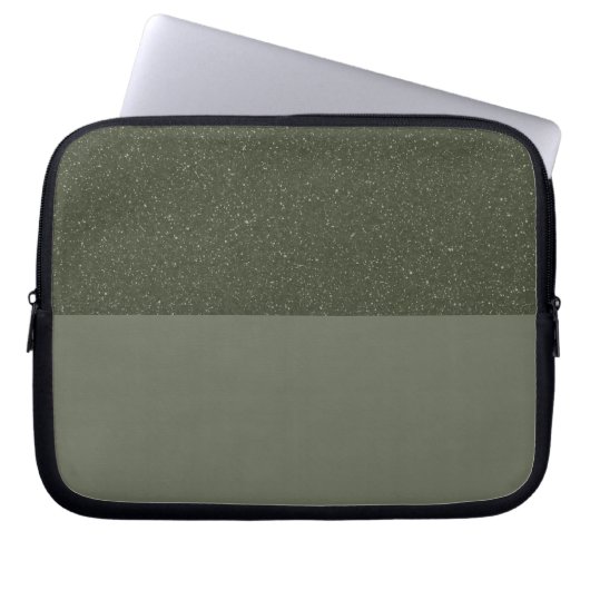 Maßgeschneiderter Moosgrün-Glitzer-Notebookschlauc Laptopschutzhülle (Vorderseite)
