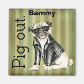 Maßgeschneiderter Mops Funny Magnet (Vorne)