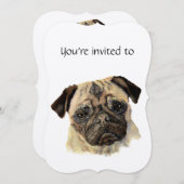 Maßgeschneiderter Mops für Jubiläum Einladung (Vorne/Hinten)