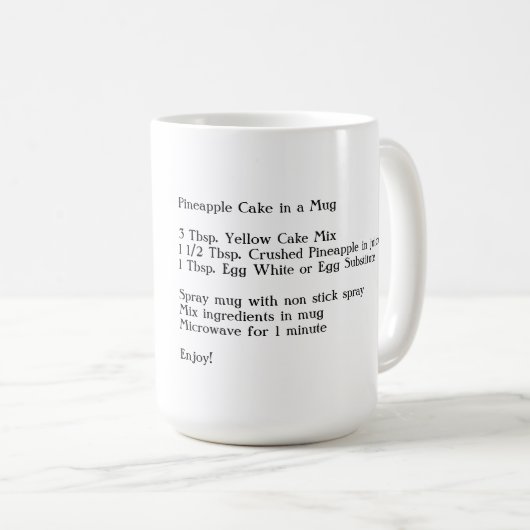 Maßgeschneiderter Mug-Kuchen - Vollständiges Rezep Kaffeetasse (VorderseiteRechts)