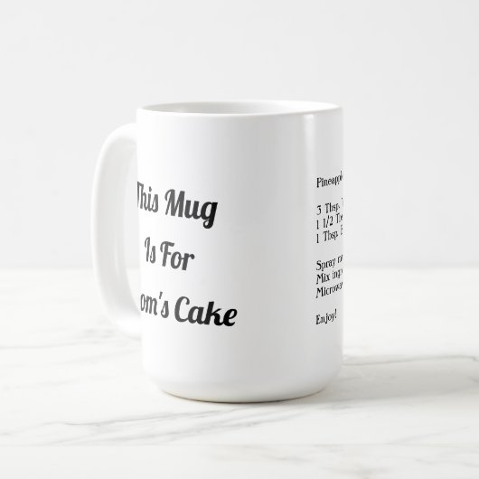 Maßgeschneiderter Mug-Kuchen - Vollständiges Rezep Kaffeetasse (Vorderseite Links)