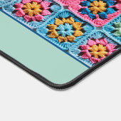 Maßgeschneiderter Name Crochet Granny Platz Schreibtischunterlage (Ecke)