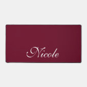 Maßgeschneiderter Name für Burgund und Weiß Schreibtischunterlage (Vorderseite)