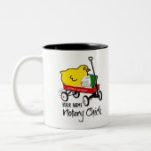 Maßgeschneiderter Name für den mobilen Notar-Chick Zweifarbige Tasse (Links)