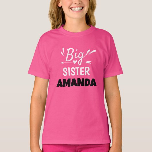 Maßgeschneiderter Name für große Schwester T-Shirt (Vorderseite)
