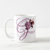 Maßgeschneiderter Name Grace Pink Kirsche Blüte bo Kaffeetasse (Links)