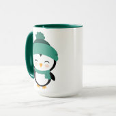 Maßgeschneiderter niedlicher Pinguin zu Weihnachte Tasse (Vorderseite Links)