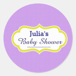 Maßgeschneiderter Niedlicher Punkt Babydusche mit Runder Aufkleber