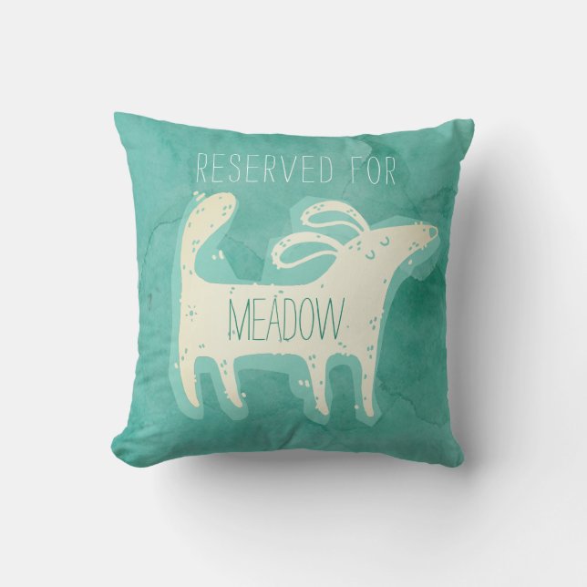 Maßgeschneiderter Niedlicher Wasserfarbhund Kissen (Vorderseite)