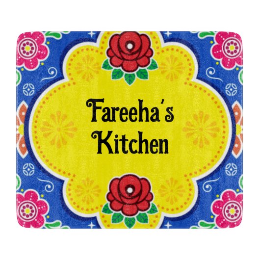 Maßgeschneiderter pakistanischer LKW Art Glass Cut Schneidebrett (Vorderseite)