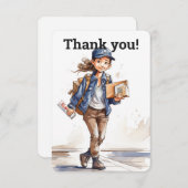 Maßgeschneiderter Papierträger für Frauen Dankeskarte (Vorne/Hinten)