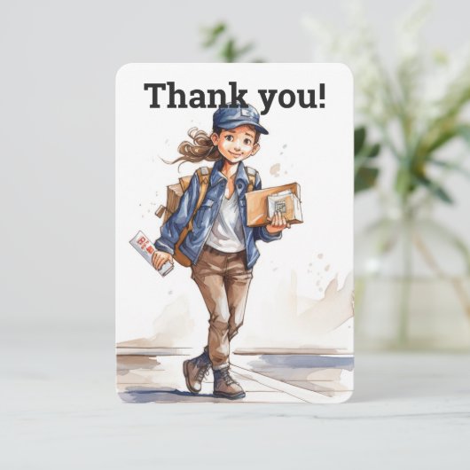 Maßgeschneiderter Papierträger für Frauen Dankeskarte (Stehend Vorderseite)