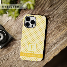 Maßgeschneiderter Pastellbuttergelber Polka-Dot Case-Mate iPhone 14 Pro Max Hülle