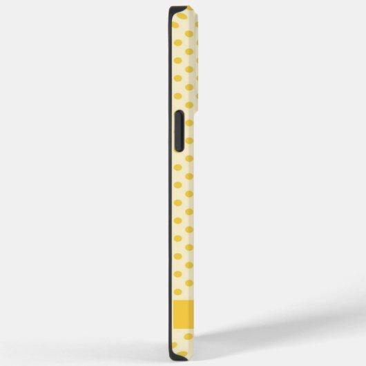 Maßgeschneiderter Pastellbuttergelber Polka-Dot Case-Mate iPhone Hülle (Rückseite / Rechts)