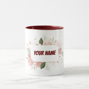 Maßgeschneiderter personalisierter Blumenrahmen Tasse