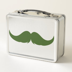 Maßgeschneiderter Petite Handlebar Mustache Metall Brotdose