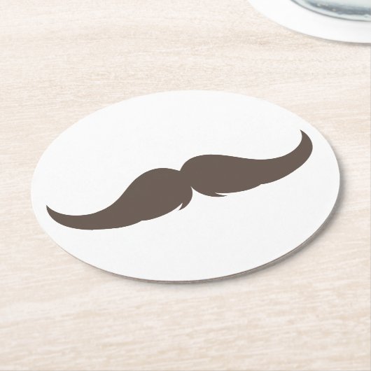 Maßgeschneiderter Petite Handlebar Mustache Runder Pappuntersetzer (Angewinkelt)