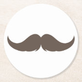 Maßgeschneiderter Petite Handlebar Mustache Runder Pappuntersetzer (Vorderseite)