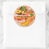 Maßgeschneiderter Pfirsichstempel Klassischer Rund Runder Aufkleber (Tasche)