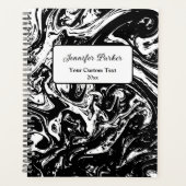 Maßgeschneiderter Planer im Schwarz-Weiß-Marmor-St (Vorderseite)