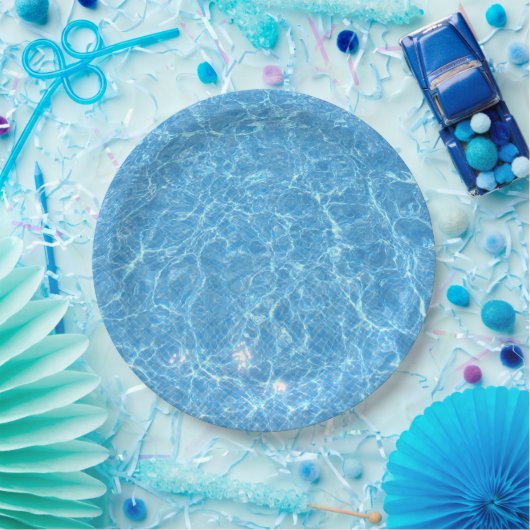 Maßgeschneiderter Pool Blue Water Blank Template Pappteller (Party)